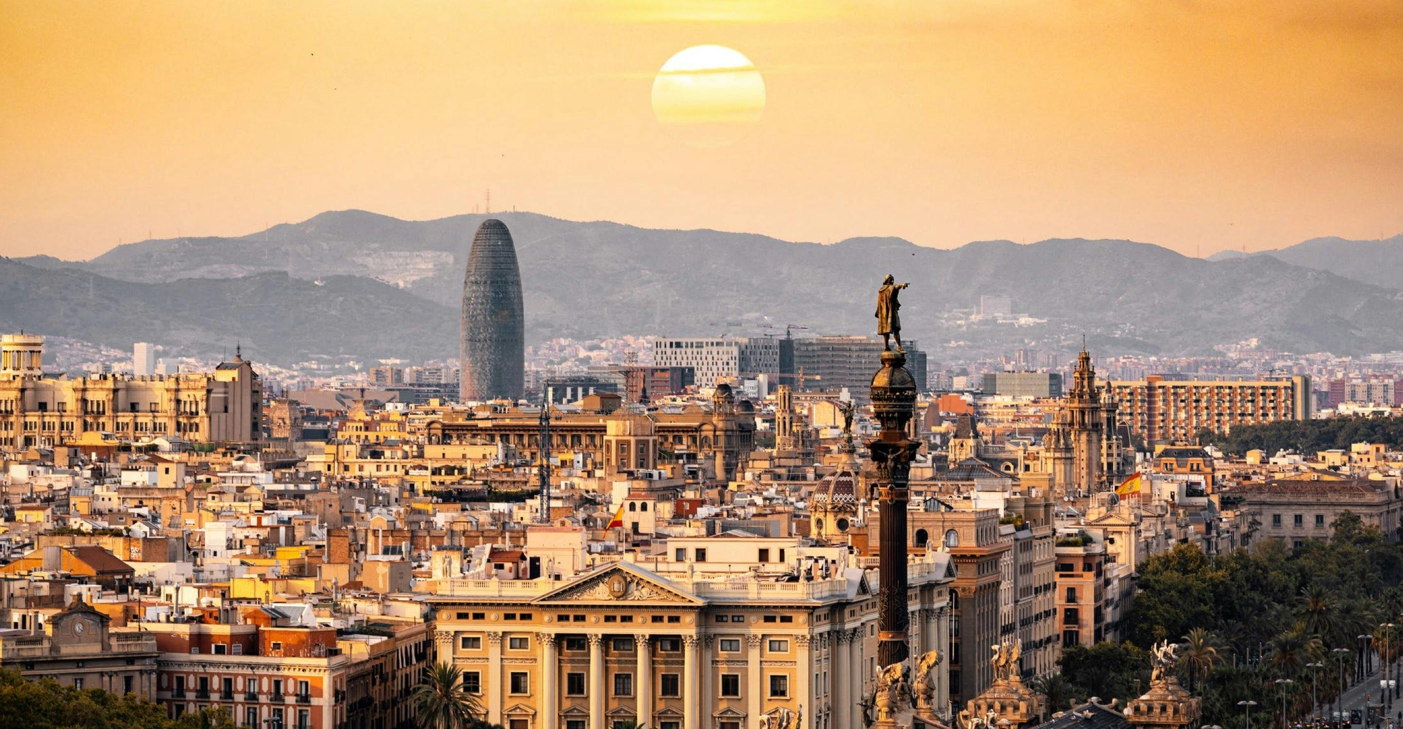Landscape of Virgin Voyages destination, Barcelona, Spain.