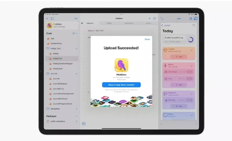 With iPadOS 15, develop apps on iPad and submit them to the App Store
